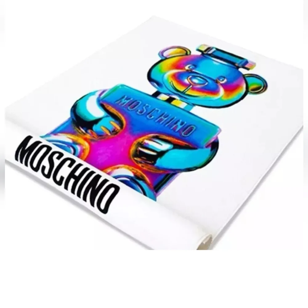 Love Moschino Toy Beach Rainbow Bear Designer Plush Luxury Towel